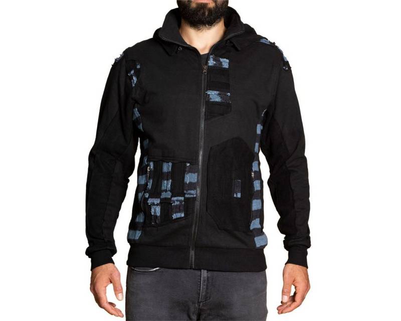 PANASIAM Wolljacke Robuste Herrenjacke mit farbigen Strickstreifen von PANASIAM