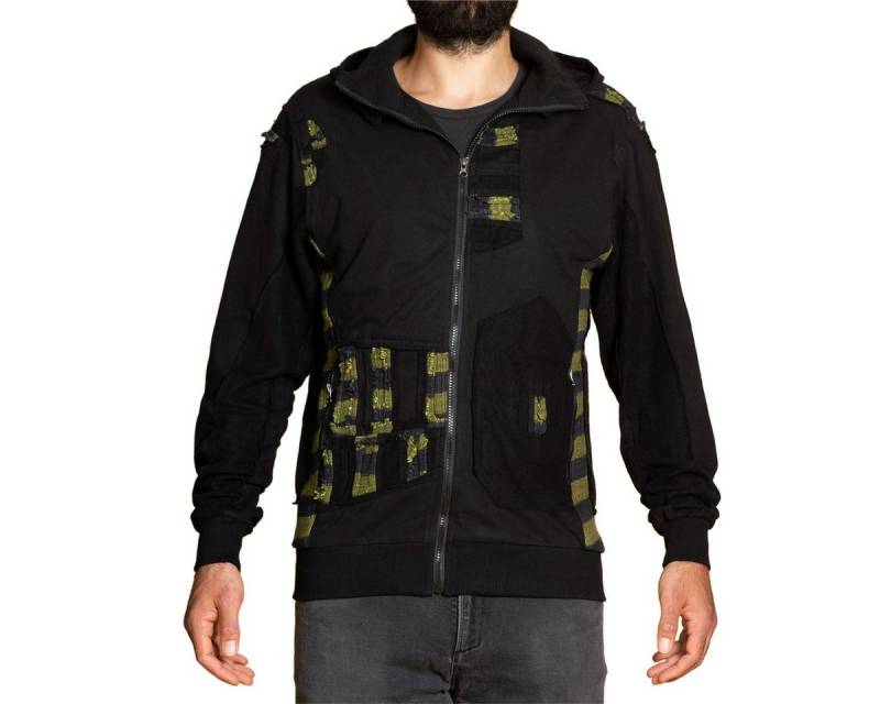 PANASIAM Wolljacke Robuste Herrenjacke mit farbigen Strickstreifen von PANASIAM