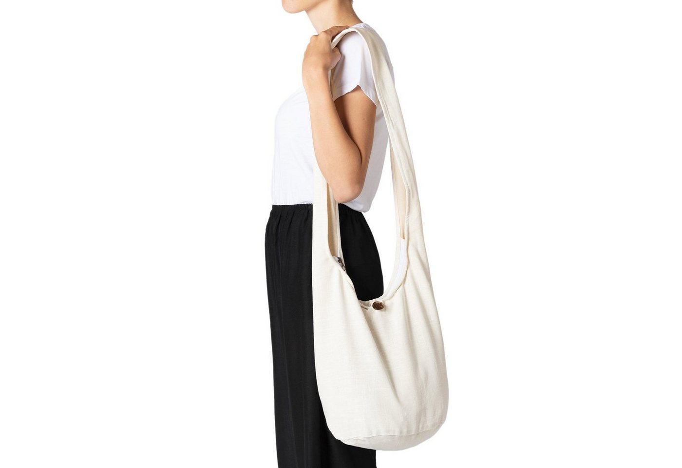 PANASIAM Yogatasche Schulterbeutel einfarbig Schultertasche aus Hanf in 2 Größen, Umhängetasche auch als Wickeltasche Handtasche oder Strandtasche von PANASIAM