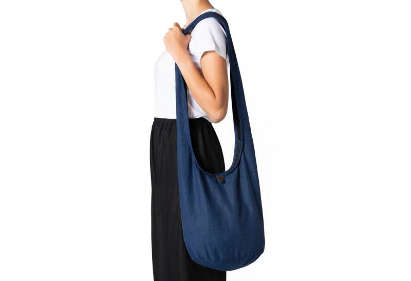 PANASIAM Freizeittasche Schulterbeutel einfarbig Schultertasche aus Hanf in 2 Größen, Umhängetasche auch als Wickeltasche Handtasche oder Strandtasche von PANASIAM