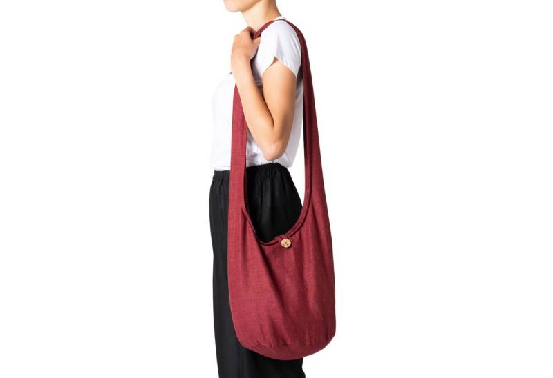 PANASIAM Freizeittasche Schulterbeutel einfarbig Schultertasche aus Hanf in 2 Größen, Umhängetasche auch als Wickeltasche Handtasche oder Strandtasche von PANASIAM
