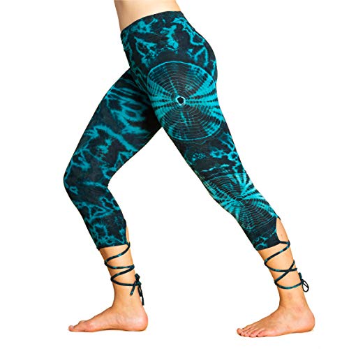 PANASIAM lace-up Legging 3/4 Batik CS03 Blue, L von PANASIAM