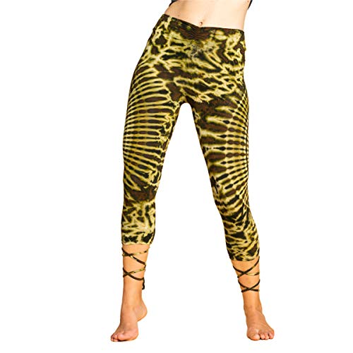 PANASIAM lace-up Legging 3/4 Batik TD14 Olive, L von PANASIAM