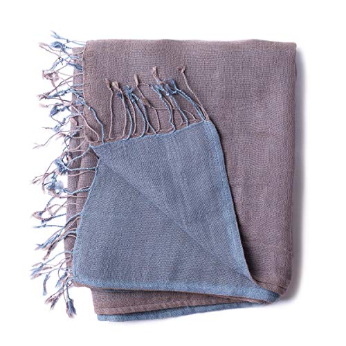 PANASIAM scarf color duo, grey brown, 172x53cm von PANASIAM