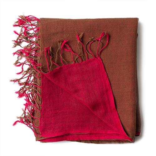 PANASIAM scarf color duo, red brown, 172x53cm von PANASIAM