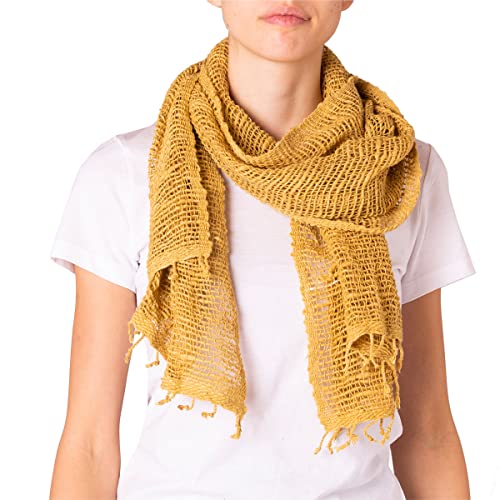 PANASIAM scarf cotton woven, saffron yellow, 165x50cm von PANASIAM
