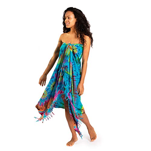 PANASIAM Sarong tiedye blue multicolor, 190x116cm von PANASIAM
