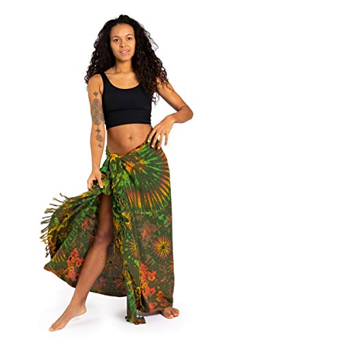 PANASIAM Sarong tiedye green multicolor, 190x116cm von PANASIAM