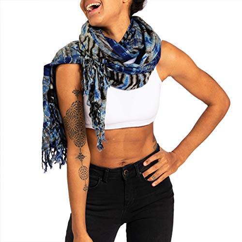 PANASIAM tiedye Scarf blue black, 190x116cm von PANASIAM