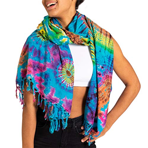 PANASIAM tiedye Scarf blue multicolor, 190x116cm von PANASIAM