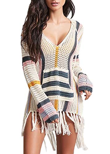 PANAX Damen Gestrickte Urlaub Polyester Strandkleid - Häkeln Tunika Biniki Cover up von PANAX