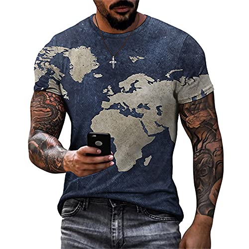 T-Shirt Herren Bedrucken Rundhals Loose Tops Herren Komfortabel Atmungsaktiv Mode Lässig Sportshirt Herren Sommer Kurzarm Shirt Herren Moderner Urban Style T-Shirt Herren von PANBOB