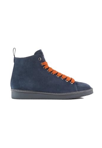 PANCHIC Schuhe Stiefeletten Leder Herren Dunkelblau P01 A23, Dark Blue Burnt Orange, 42 EU von PANCHIC