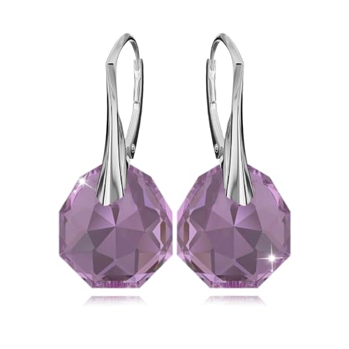 Ohrringe Silber 925 Hängend für Damen Ohrhänger Lange Ohrringe Hängend mit Kristallen Schmuck Mädchen Hängeohrringe für Sie Geschenk für eine Frau Handmade: Ohrringe (Amethyst) von PANDA LUXURY JEWELLERY