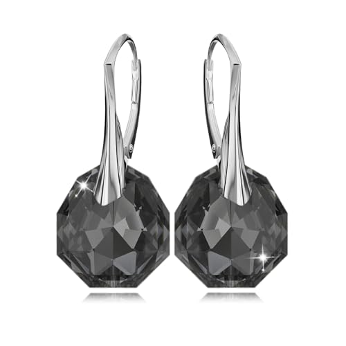 Ohrringe Silber 925 Hängend für Damen Ohrhänger Lange Ohrringe Hängend mit Kristallen Schmuck Mädchen Hängeohrringe für Sie Geschenk für eine Frau Handmade: Ohrringe (Silver Night) von PANDA LUXURY JEWELLERY