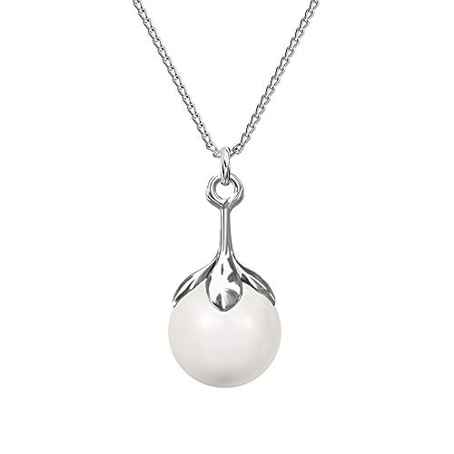 PANDA LUXURY JEWELLERY Halskette Damen Sterling Silber 925 Kette mit Anhänger Kette mit Perlen Halskette Mädchen Schmuck für Sie Modeschmuck Geschenk Frauen Geschenkbox Handmade: Ketten (White) von PANDA LUXURY JEWELLERY