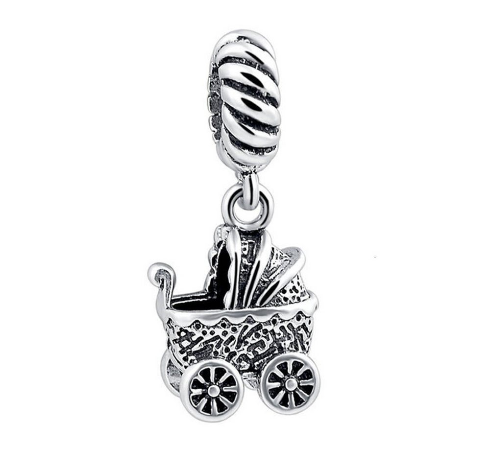 PANDACHARMS Bead Baby Kinderwagen Anhänger für Charm Armband, 925er Sterling Silber von PANDACHARMS