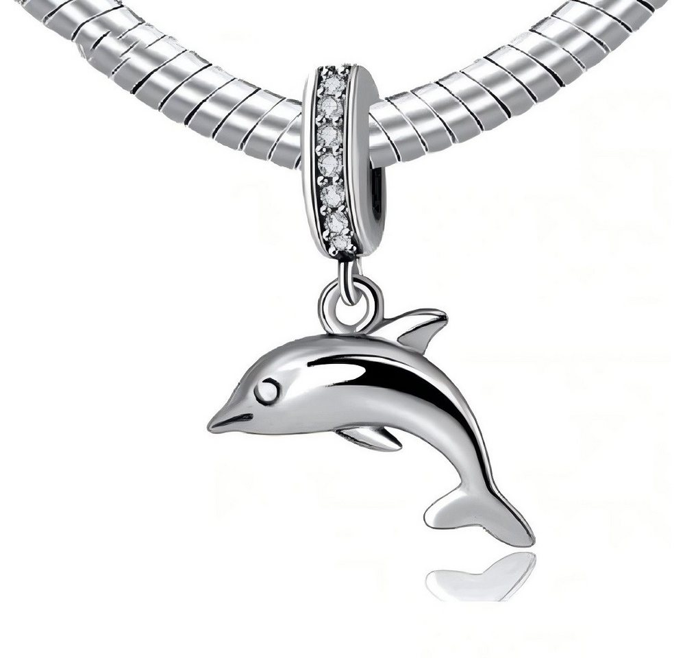 PANDACHARMS Bead Delfin Charm Anhänger, 925er Sterling Silber, Zirkonia PANDACHARMS Bead Delfin Charm Anhänger, 925er Sterling Silber, Zirkonia von PANDACHARMS