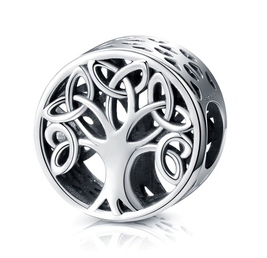 PANDACHARMS Bead Lebensbaum Silber Charm für Charm Armband, 925er Sterling Silber von PANDACHARMS