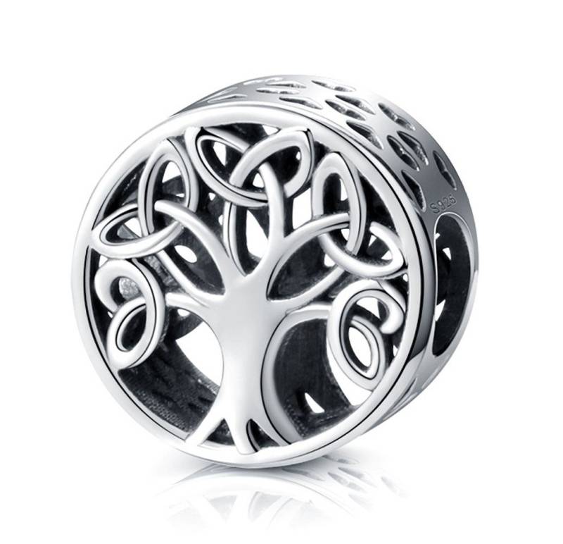 PANDACHARMS Bead Lebensbaum Silber Charm für Charm Armband, 925er Sterling Silber von PANDACHARMS