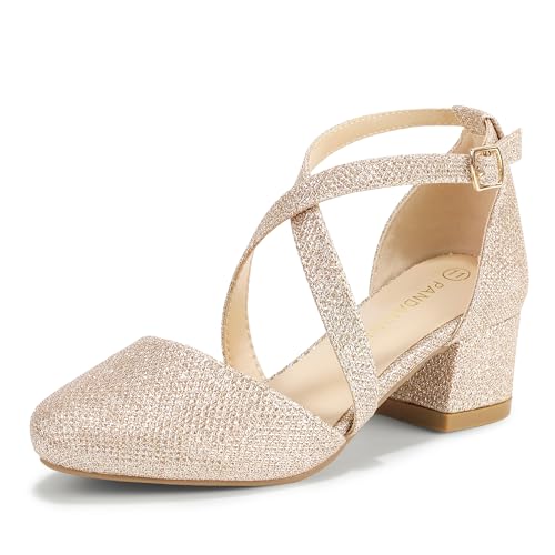PANDANINJIA Mädchen Kleid Schuhe Heels Kinder, Gold / Glitzer, 1 Little Kid PANDANINJIA Mädchen Kleid Schuhe Heels Kinder, Gold / Glitzer, 1 Little Kid von PANDANINJIA