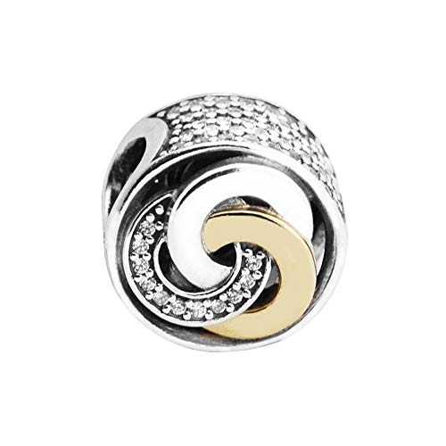 PANDOCCI 2017 Frühjahr Kollektion 925 Sterling Silber verknüpfte Kreise Charme Perle Passt Armbänder DIY Schmuck Making von PANDOCCI
