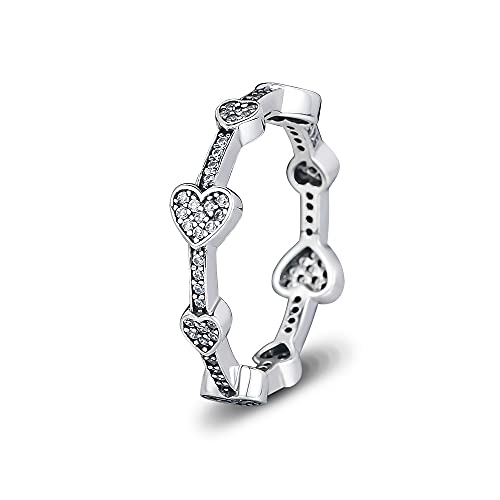 PANDOCCI 2018 Herbst verführerische Herzen Ring für Frauen 925 Silber DIY passt für Original Pandora Armbänder Charme Modeschmuck (58#) von PANDOCCI