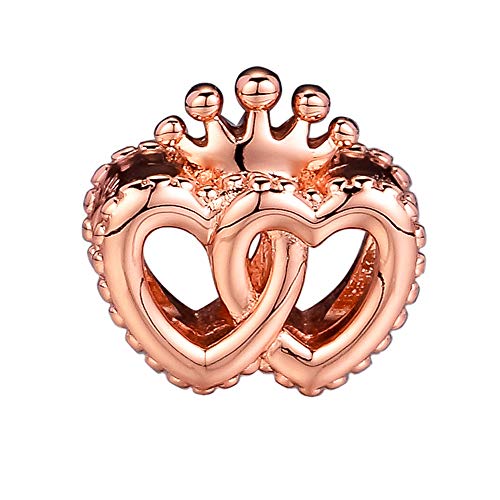 PANDOCCI 2018 Rose ineinander verschränkte Herzen Bead 925 Silber DIY passt für Original Pandora Armbänder Charm Modeschmuck von PANDOCCI