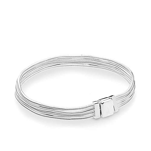 PANDOCCI 2019 frühling reflexionen Multi Schlangenkette Armband 925 Silber DIY Passt für Ursprüngliche Pandora Armbänder Charme Modeschmuck (17CM) von PANDOCCI