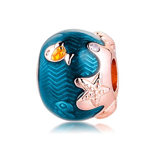 PANDOCCI 2020 Sommer Schimmernde Ozeanwellen & Fischperle 925 Silber DIY Passend für Original Pandora Armbänder Charme Modeschmuck von PANDOCCI
