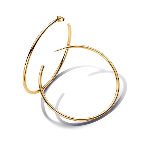 Pandora Essence Offene 65 mm Ohrringe aus Sterling Silber mit vergoldeter Metalllegierung, 263312C00 von PANDORA