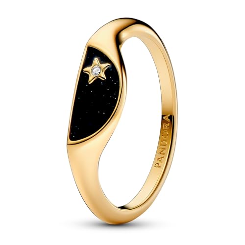 PANDORA 14k Gold-plated unique metal blend Enamel Cubic Zirconia Black 163325C01 von PANDORA