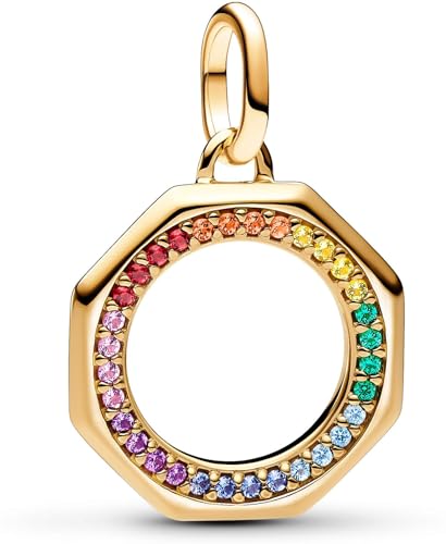 PANDORA ME Regenbogen Medaillon-Charm aus Sterling Silber mit vergoldeter Metalllegierung und künstlichen Kristallen, Kompatibel ME und Moments Armbändern, 763368C01 PANDORA ME Regenbogen Medaillon-Charm aus Sterling Silber mit vergoldeter Metalllegierung und künstlichen Kristallen, Kompatibel ME und Moments Armbändern, 763368C01 von PANDORA
