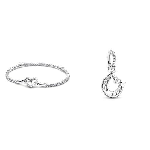 PANDORA Armband mit Infinity Herzverschluss aus Sterlingsilber & Glückshufeisen Charm-Anhänger, Sterling-Silber799157C01 PANDORA Armband mit Infinity Herzverschluss aus Sterlingsilber & Glückshufeisen Charm-Anhänger, Sterling-Silber799157C01 von PANDORA