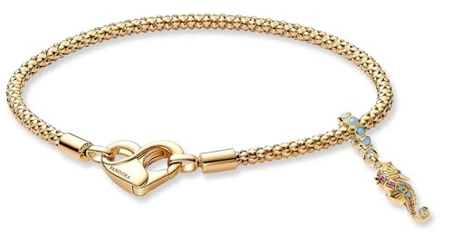 PANDORA Damen-Armband Geschenkset Seepferdchen Goldfarben 28910-20 20 cm von PANDORA