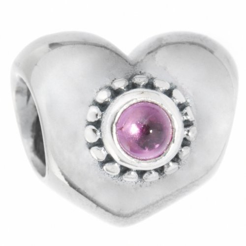 PANDORA Damen-Bead Geliebtes Herz Rhodolith pink 925 Sterling Silber 790573RHL von PANDORA
