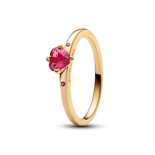 PANDORA Moments Explosion der Liebe Ring aus Sterling Silber mit 14k vergoldeter Metalllegierung mit künstlichem Kristall und Zirkonia, Größe: 52, 166574C01-52 von PANDORA