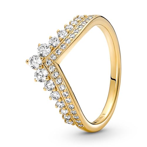 PANDORA Damenring Prinzessin Wishbone mit Zirkonia, gold von PANDORA