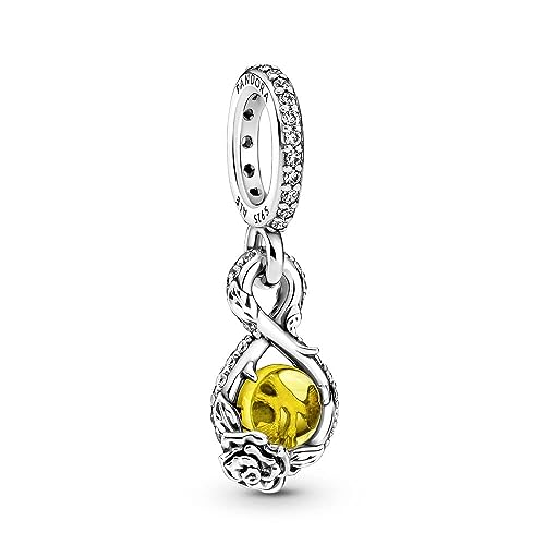 PANDORA Disney Belle Unendlichkeit & Rosenblüte Anhänger in Sterling Silver mit gelben Kristall aus der Disney x Collection, 399525C01 PANDORA Disney Belle Unendlichkeit & Rosenblüte Anhänger in Sterling Silver mit gelben Kristall aus der Disney x Collection, 399525C01 von PANDORA
