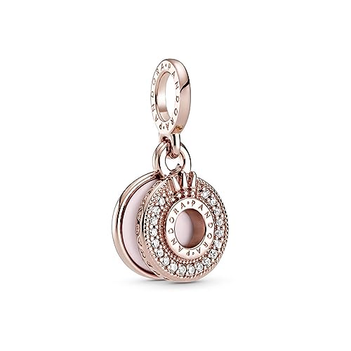 PANDORA Funkelndes Pavé Crown O Charm-Anhänger mit 14 Karat rosévergoldete Metalllegierung und Cubic Zirkonia Steinen Moments Collection von PANDORA