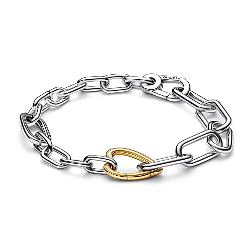 PANDORA ME Bicolor Herz-Link-Armband aus Sterlingsilber in der Farbe Silber-Gold, Kompatibel mit PANDORA ME Armbänder, Länge: 20cm, 562527C00-4 von PANDORA