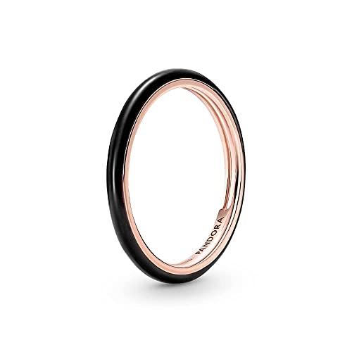 PANDORA ME ROSE Ring "Emaille Schwarz" silber 14k rosèvergoldet 189655C01 PANDORA ME ROSE Ring "Emaille Schwarz" silber 14k rosèvergoldet 189655C01-58 von PANDORA