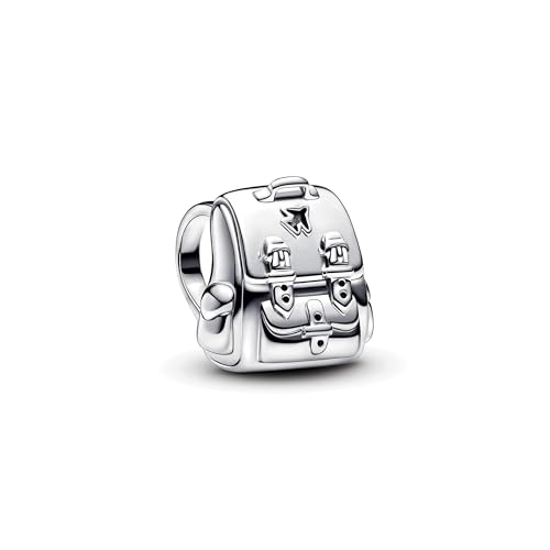 PANDORA Moments Abenteuer-Rucksack Charm aus Sterling Silber, Kompatibel Moments Armbändern, 793351C00 von PANDORA