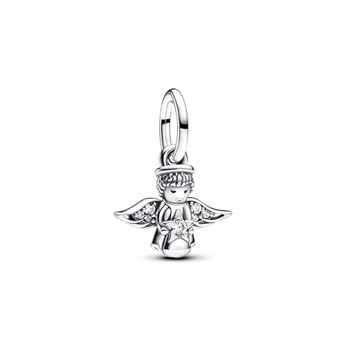 PANDORA Moments Funkelnder Engel Charm-Anhänger, Kompatibel Moments und ME Armbänder, 793598C01 von PANDORA