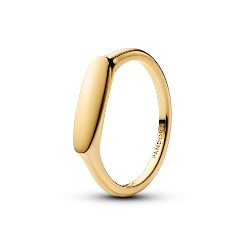 PANDORA Moments Gravierbarer Stabring aus 14K vergoldetem Sterling Silber, Größe: 58, 163986C00-58 von PANDORA