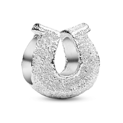 PANDORA Moments Strukturiertes Hufeiden Mini-Charm aus Sterling Silber, Kompatibel Moments, 794056C00 von PANDORA