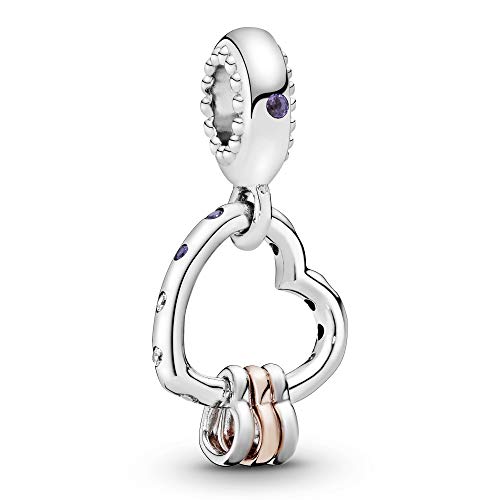 PANDORA ROSE Charm-Anhänger "Herz Highlights" Kristall lila Zirkonia 787247NLCMX von PANDORA