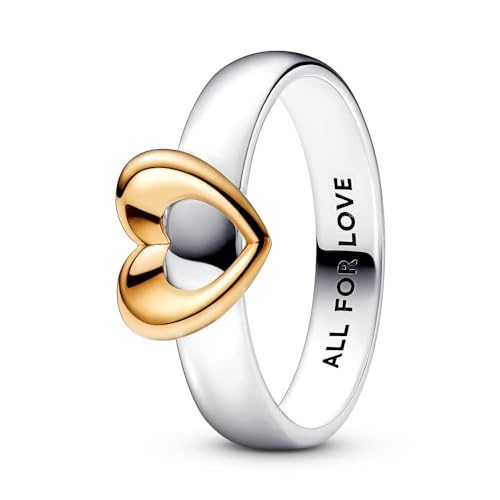 PANDORA Radiant Two-tone Sliding Heart Ring 162504C00-48 von PANDORA