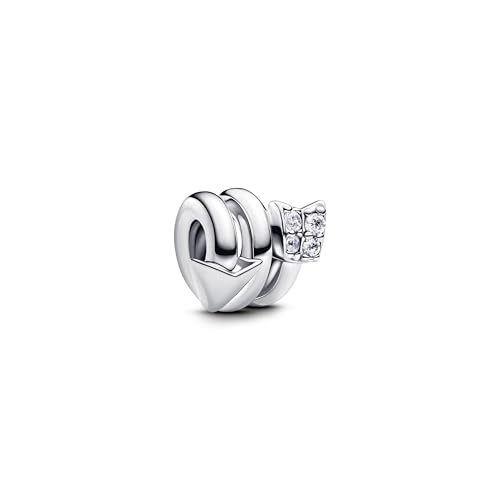 PANDORA Moments Drehender Pfeil Charm aus Sterling Silber mit Zirkonia, Kompatibel Moments Armbänder, 793665C01 von PANDORA