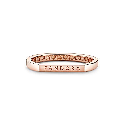 PANDORA Stacking-Ring mit Logo Sterling-Silber in roségold Größe 54 von PANDORA